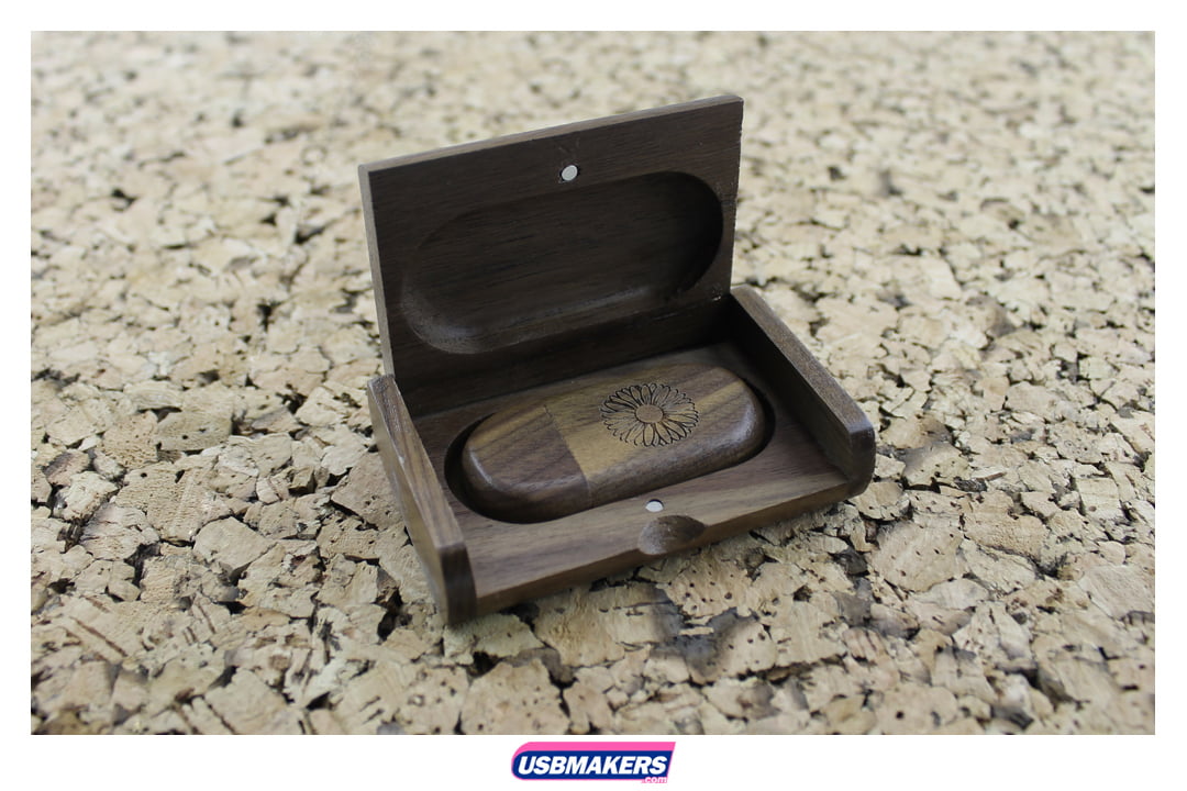 Wooden Pebble Branded USB Memory Stick Image 2