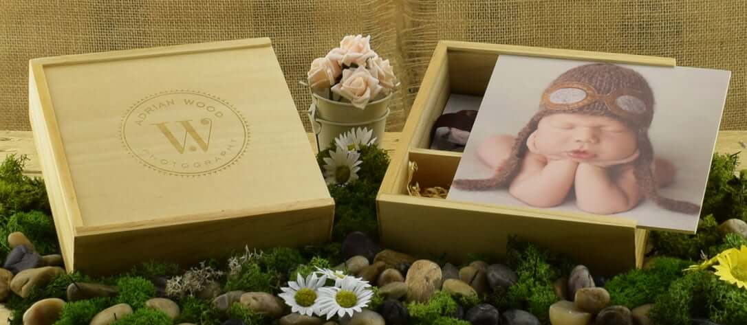 Large Wooden Photo USB Gift Box