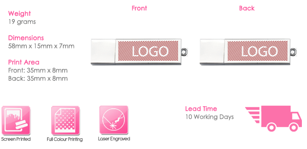 Athena USB Stick Print Area Athena USB Stick Print Area
