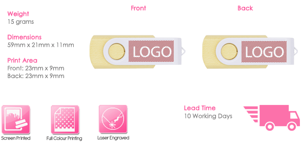 Eco Twister Duo USB Stick Print Area