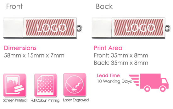 Athena USB Stick Print Area Athena USB Stick Print Area