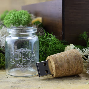 Custom Glass Bottle USB Stick