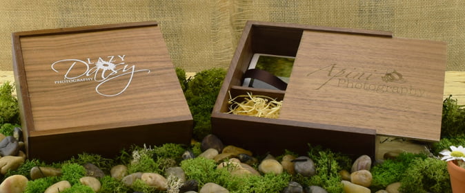 Dark Large Wooden Photo Box Dark Large Wooden Photo Box