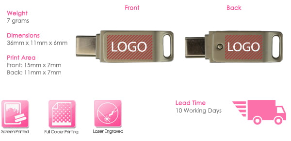 Andromeda USB Stick Print Area