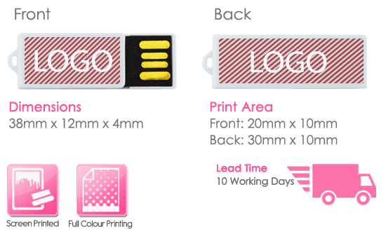 Paper Clip USB Stick Print Area Paper Clip USB Stick Print Area