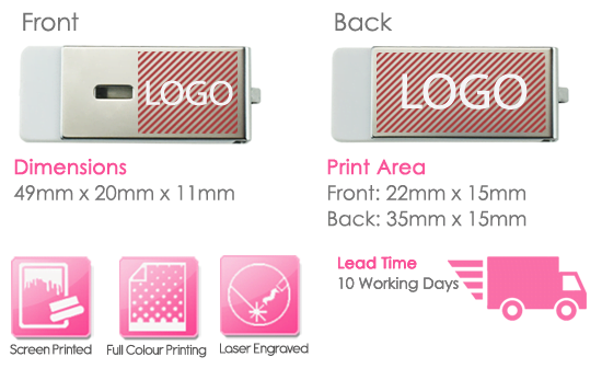 Rotator USB Stick Print Area Rotator USB Stick Print Area