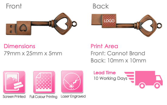Vintage Key USB Stick Print Area Vintage Key USB Stick Print Area