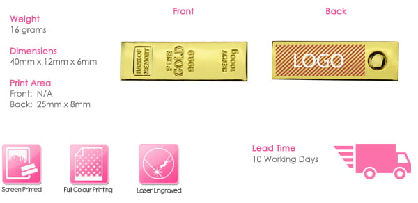 Mini Gold Twister USB Stick Print Area Mini Gold Twister USB Stick Print Area