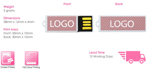 Paper Clip USB Stick Print Area Paper Clip USB Stick Print Area