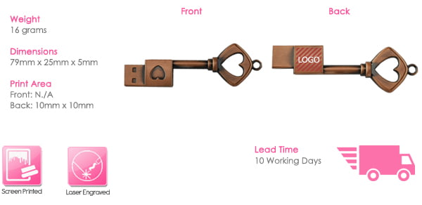 Vintage Key USB Stick Print Area Vintage Key USB Stick Print Area