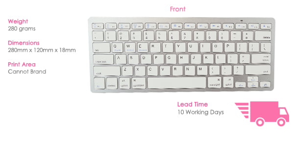 Logo Branded Bluetooth Wireless Keyboard Print Area Logo Branded Bluetooth Wireless Keyboard Print Area