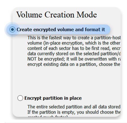 Volume Creation Mode