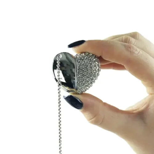 Crystal Heart Branded USB Memory Stick