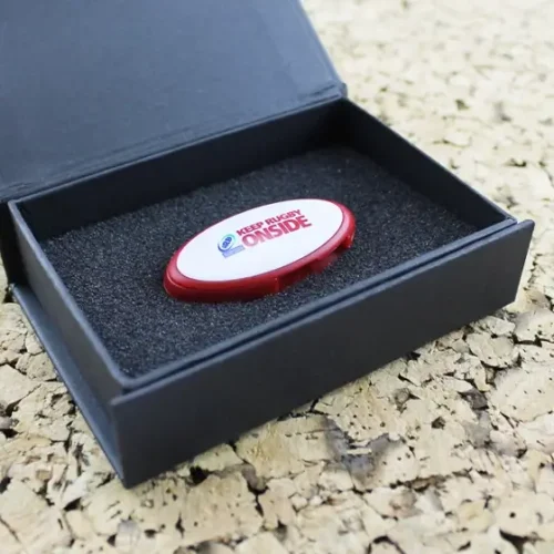 Branded Oval Twister USB Stick in a USB Box