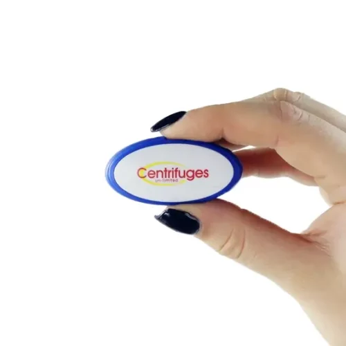 Branded Oval Twister USB Stick held in Hand