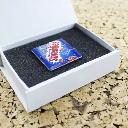 Branded Square Slim Card USB Stick In a USB Box