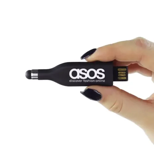 Branded Stylus USB Stick held in Hand