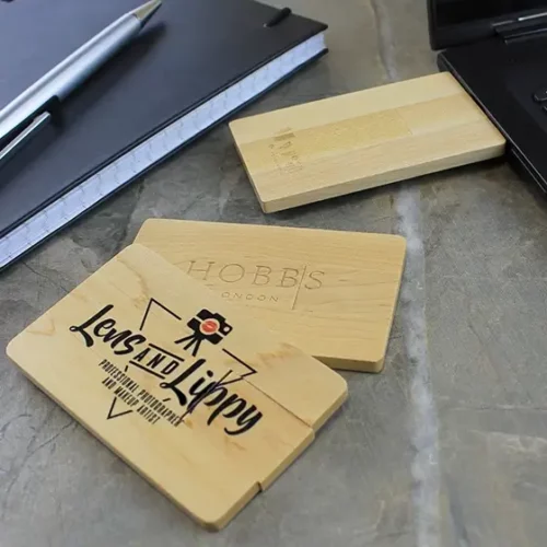 Wooden Card Branded USB Memory Stick