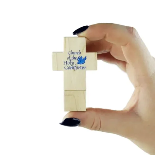 Wooden Cross Branded USB Memory Stick