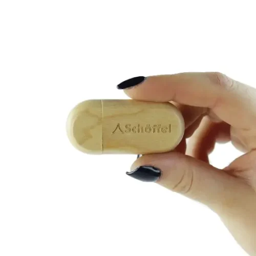 Wooden Pebble Branded USB Memory Stick