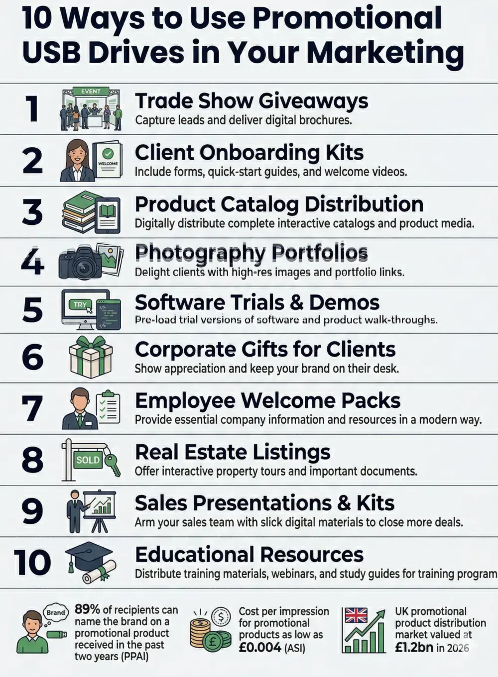 Infographic: 10 ways to use promotional USB drives in your marketing