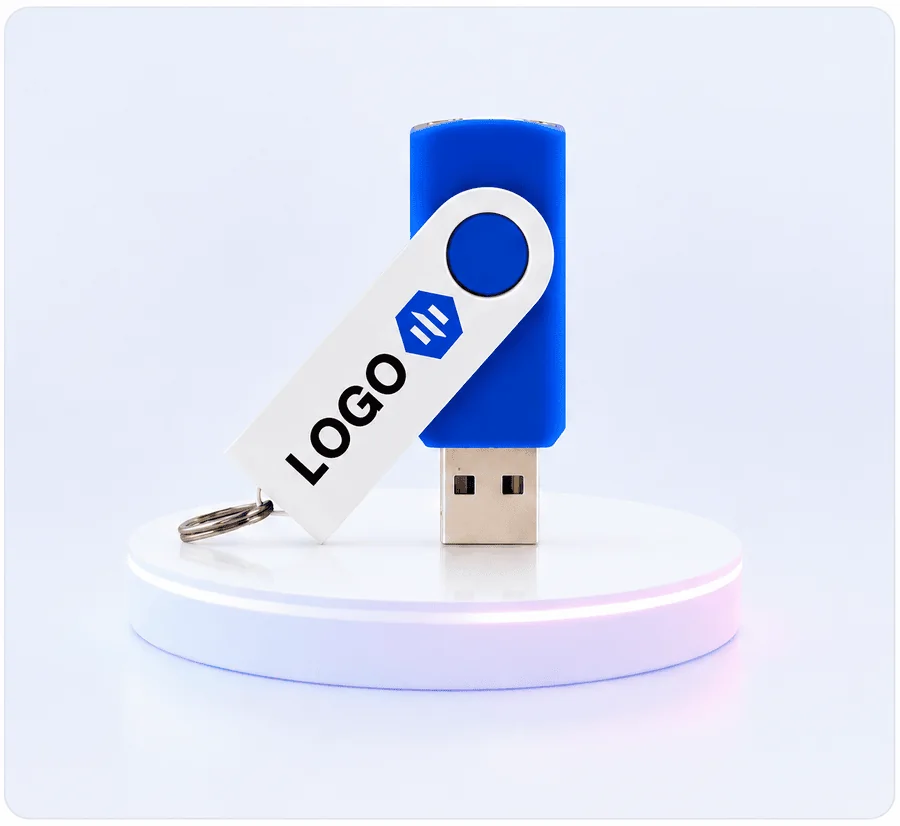 Branded Twister USB stick with logo