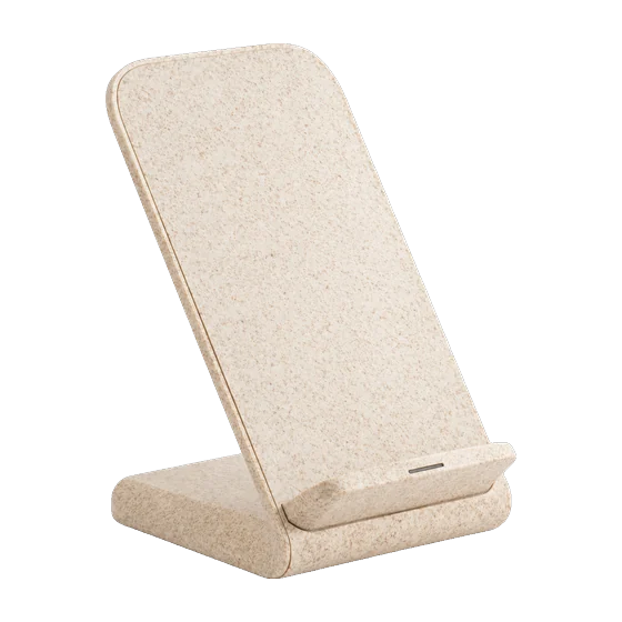 Ashbourne Wheat Straw Wireless Stand with your branding