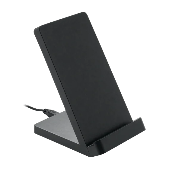 Harlech Bamboo Wireless Phone Stand with your branding