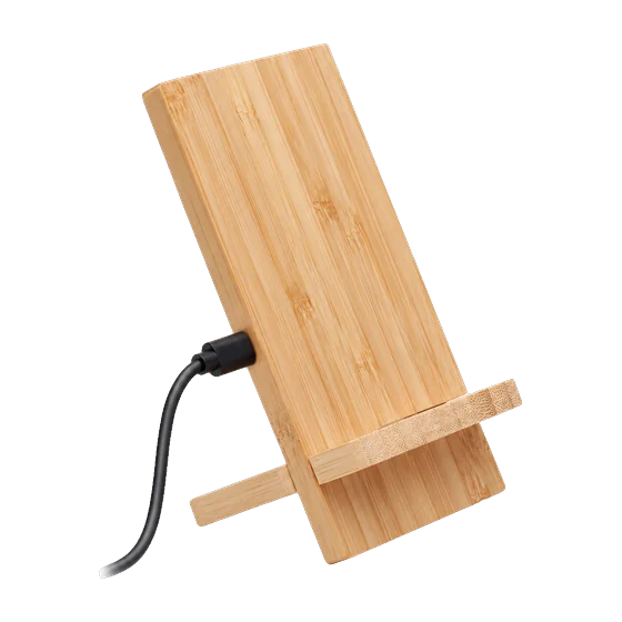Kendal Bamboo Wireless Charging Stand with your branding