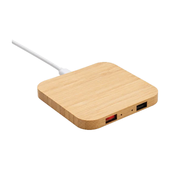 Ripon Bamboo Wireless Charger with your branding