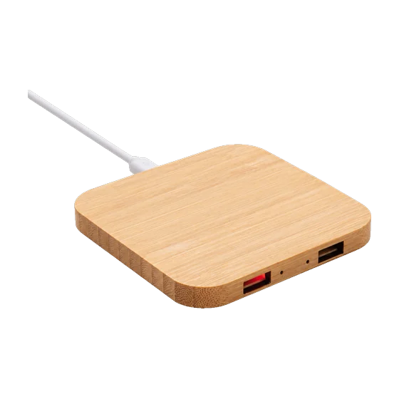 Selby Bamboo Wireless Charger with your branding