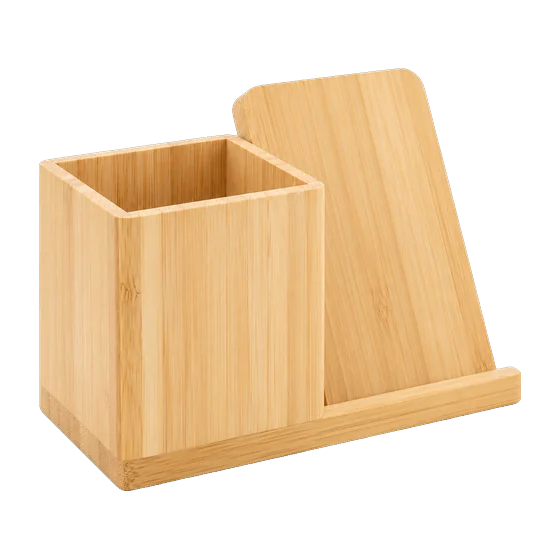 Tenby Bamboo Wireless Charging Stand with your branding
