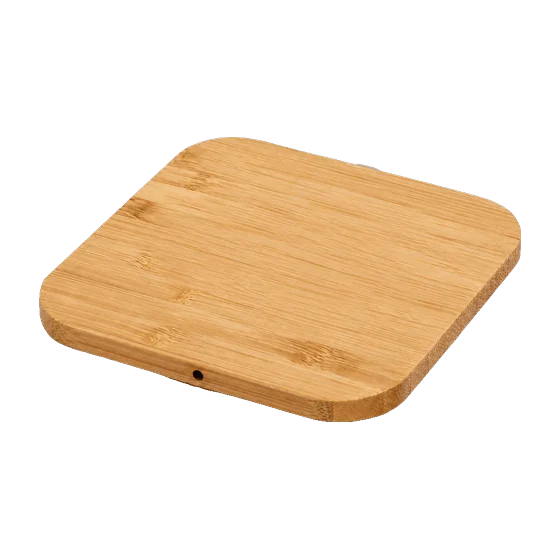 Wymondham Bamboo Square Wireless Charger with your branding